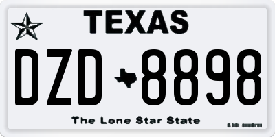 TX license plate DZD8898