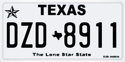 TX license plate DZD8911