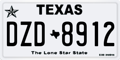 TX license plate DZD8912