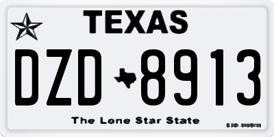 TX license plate DZD8913