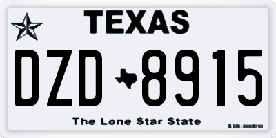 TX license plate DZD8915