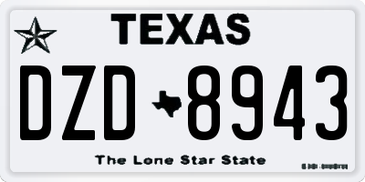 TX license plate DZD8943