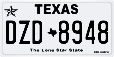 TX license plate DZD8948