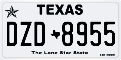 TX license plate DZD8955
