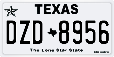 TX license plate DZD8956