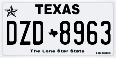 TX license plate DZD8963