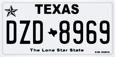 TX license plate DZD8969