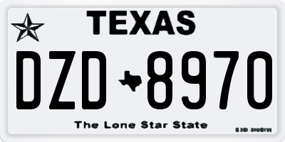 TX license plate DZD8970