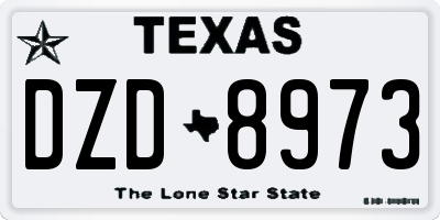 TX license plate DZD8973