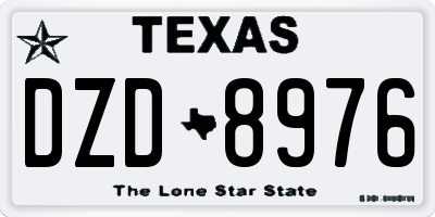 TX license plate DZD8976