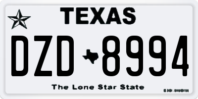 TX license plate DZD8994