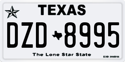 TX license plate DZD8995