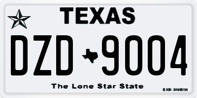 TX license plate DZD9004