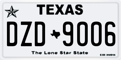 TX license plate DZD9006