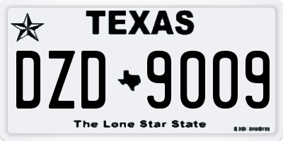 TX license plate DZD9009