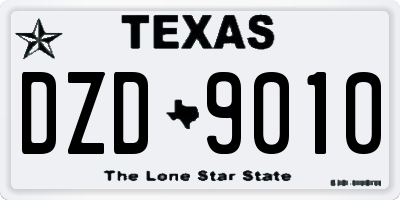 TX license plate DZD9010
