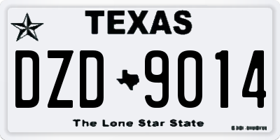TX license plate DZD9014
