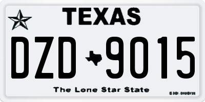 TX license plate DZD9015