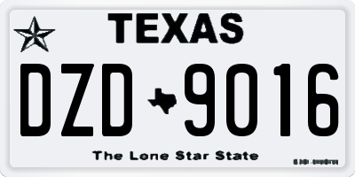 TX license plate DZD9016