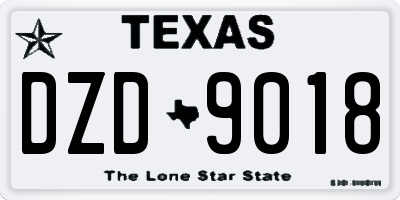 TX license plate DZD9018