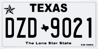 TX license plate DZD9021