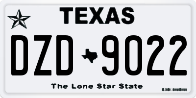 TX license plate DZD9022