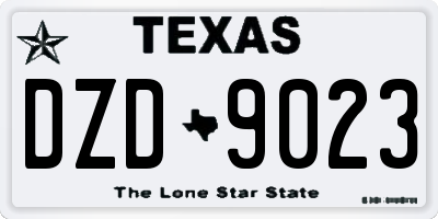 TX license plate DZD9023