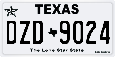TX license plate DZD9024
