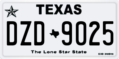 TX license plate DZD9025