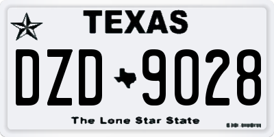 TX license plate DZD9028