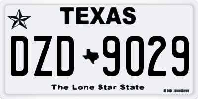 TX license plate DZD9029