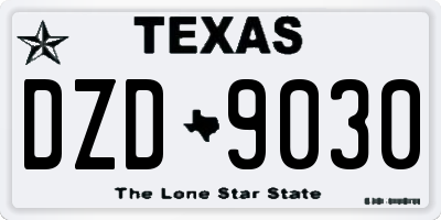 TX license plate DZD9030