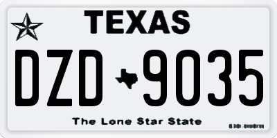TX license plate DZD9035