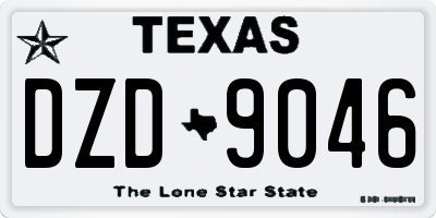TX license plate DZD9046