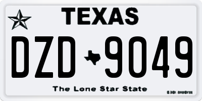 TX license plate DZD9049