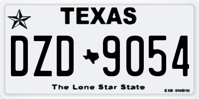 TX license plate DZD9054