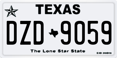 TX license plate DZD9059
