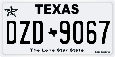 TX license plate DZD9067