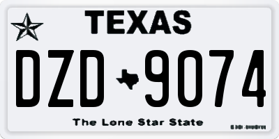 TX license plate DZD9074