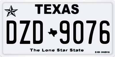 TX license plate DZD9076