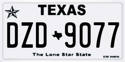 TX license plate DZD9077