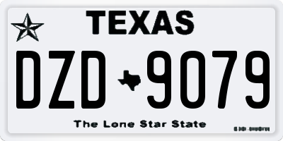 TX license plate DZD9079