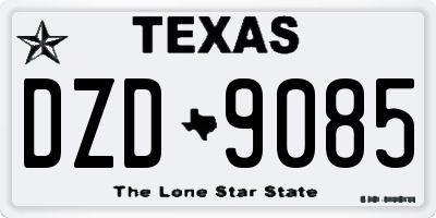 TX license plate DZD9085
