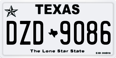 TX license plate DZD9086