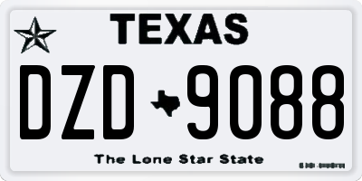 TX license plate DZD9088