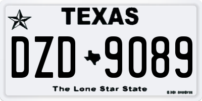 TX license plate DZD9089