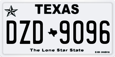 TX license plate DZD9096