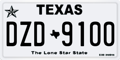 TX license plate DZD9100