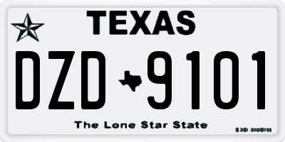 TX license plate DZD9101
