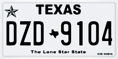 TX license plate DZD9104
